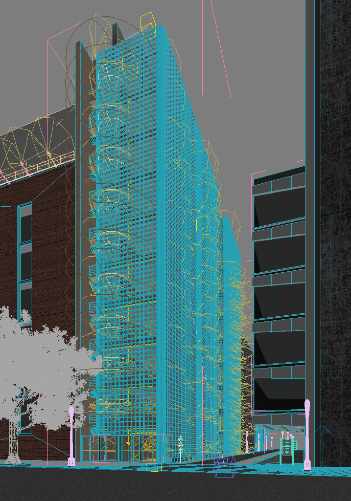 The building in camera viewport