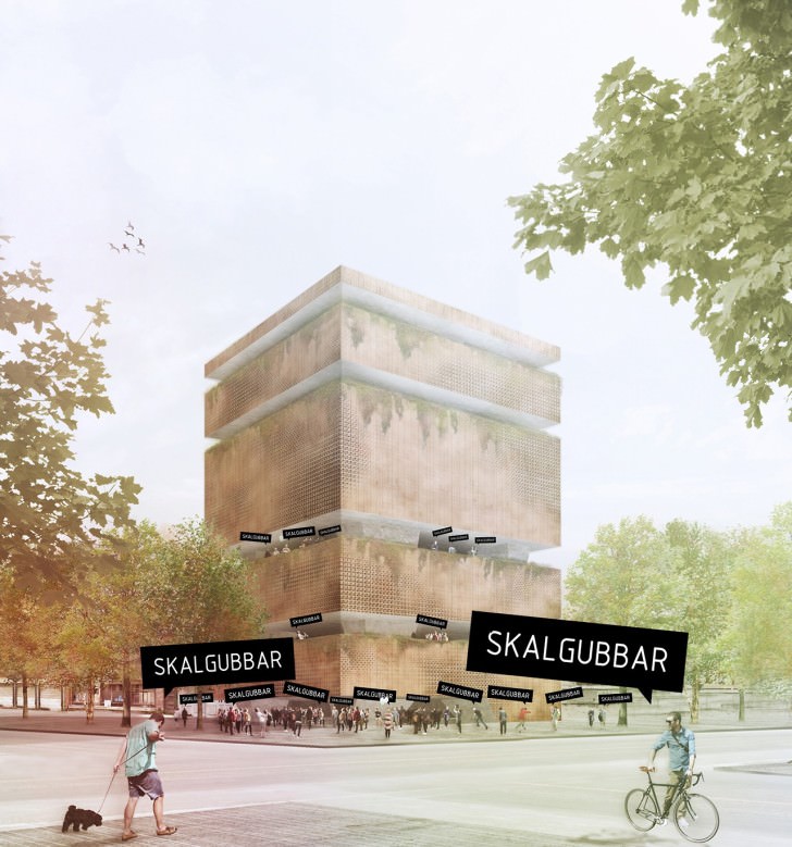 Skalgubbar saves the day for Javier Mosquera González and and the win of a cultural center competition in Chapultepec.
