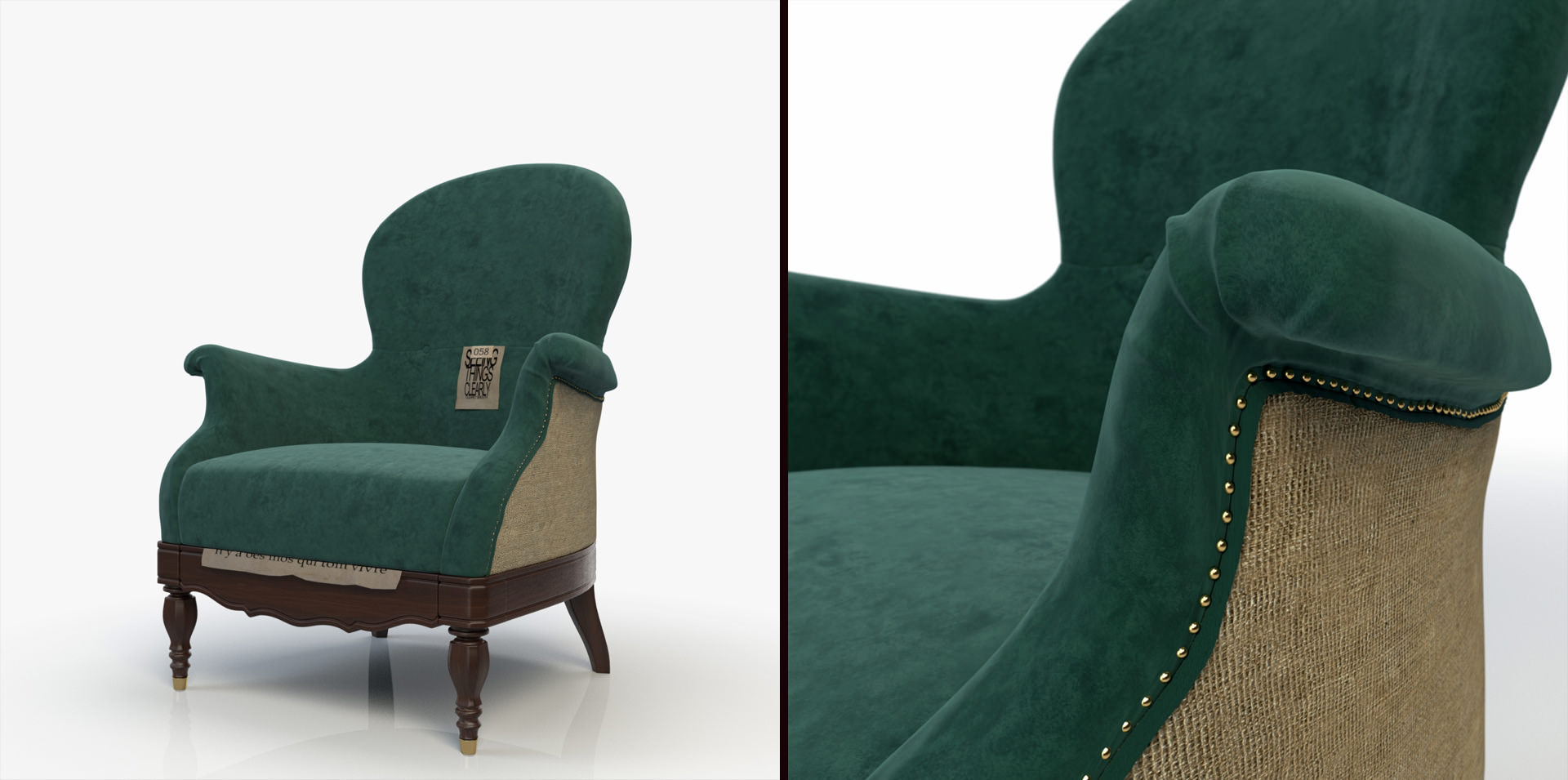 Custom 3D Model : Ona Armchair by Baxter