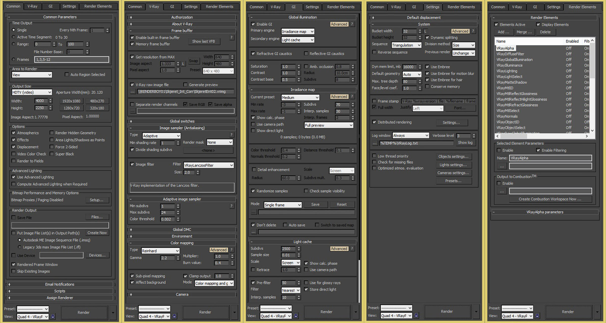 best render settings for vray rhino 3.6