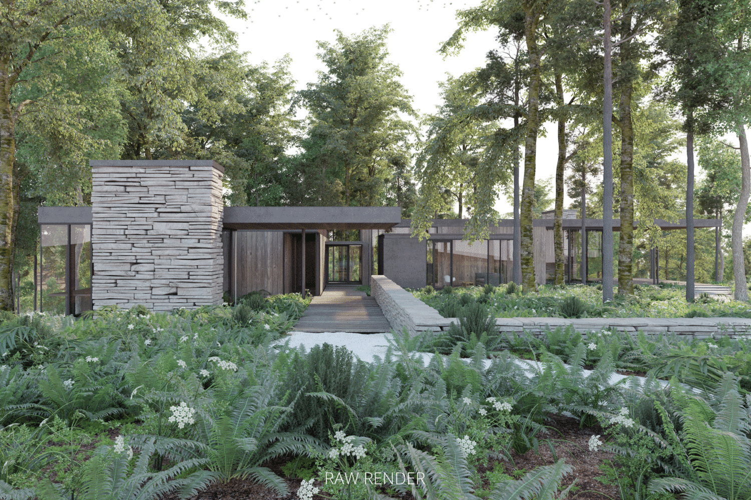 29 Villa in a Forest Postproduction entrance view