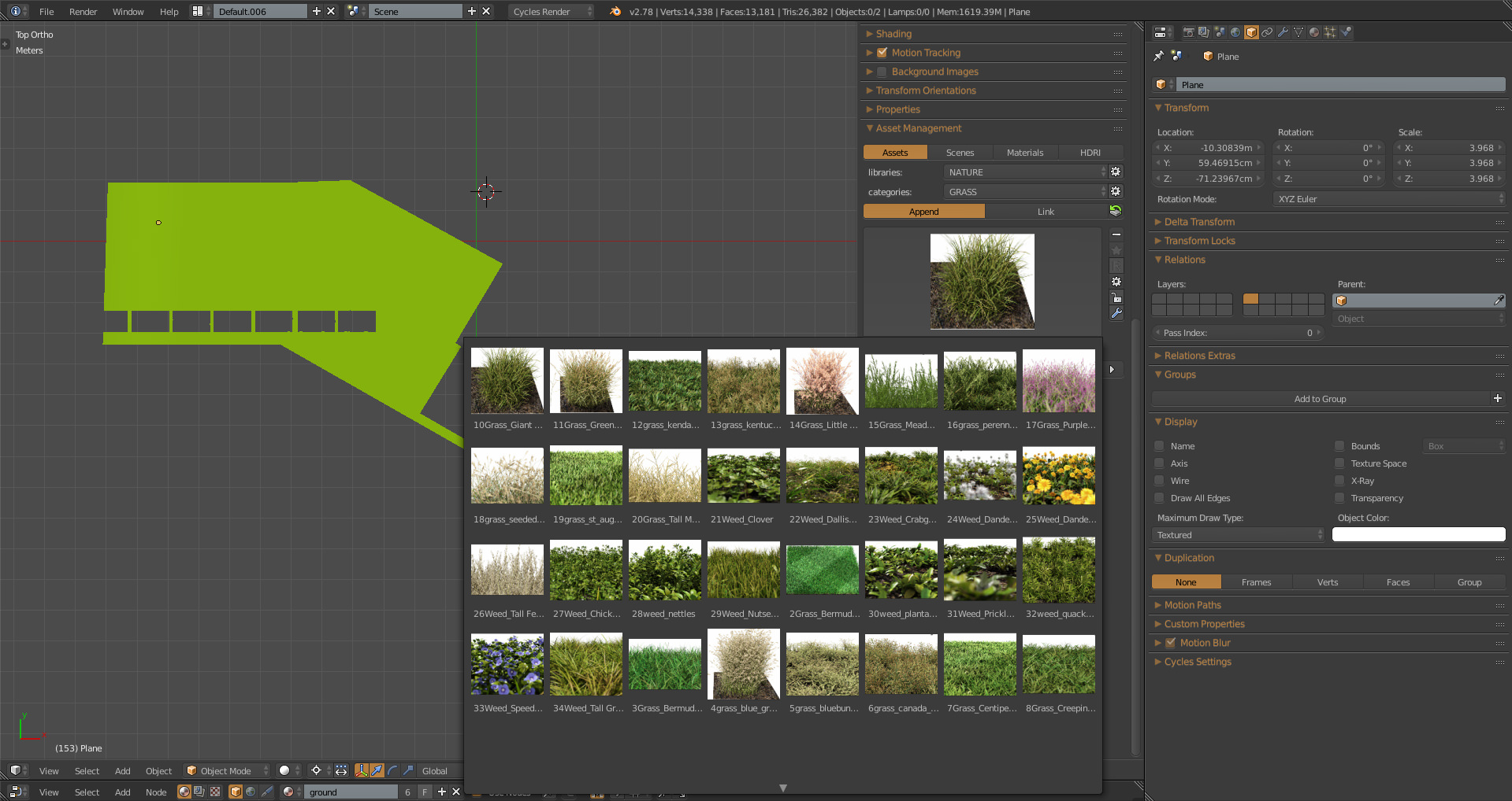 Grass types in Asset manager add-on