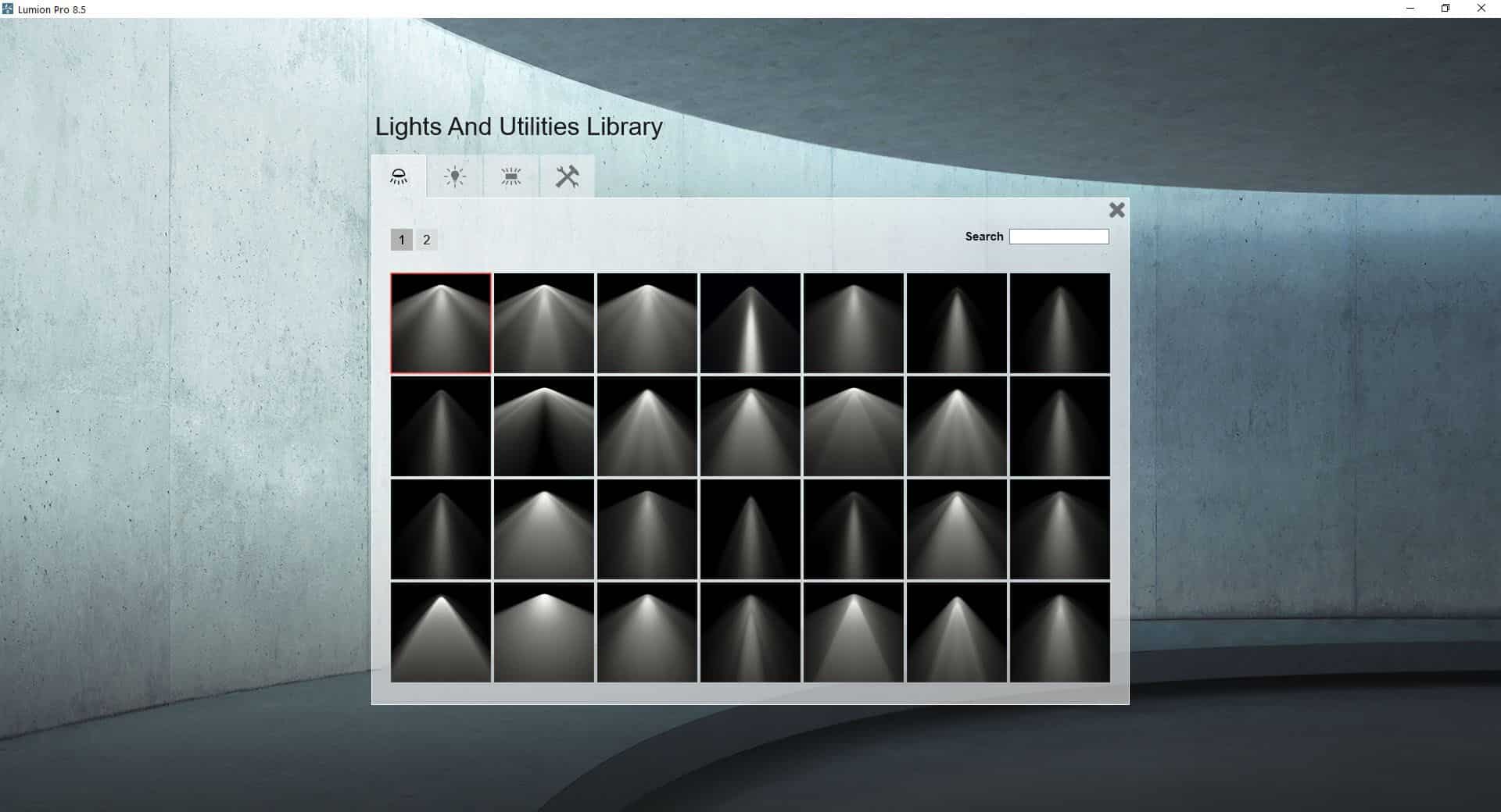 Lumion's Lights and Utilities Library - Spotlights Tab