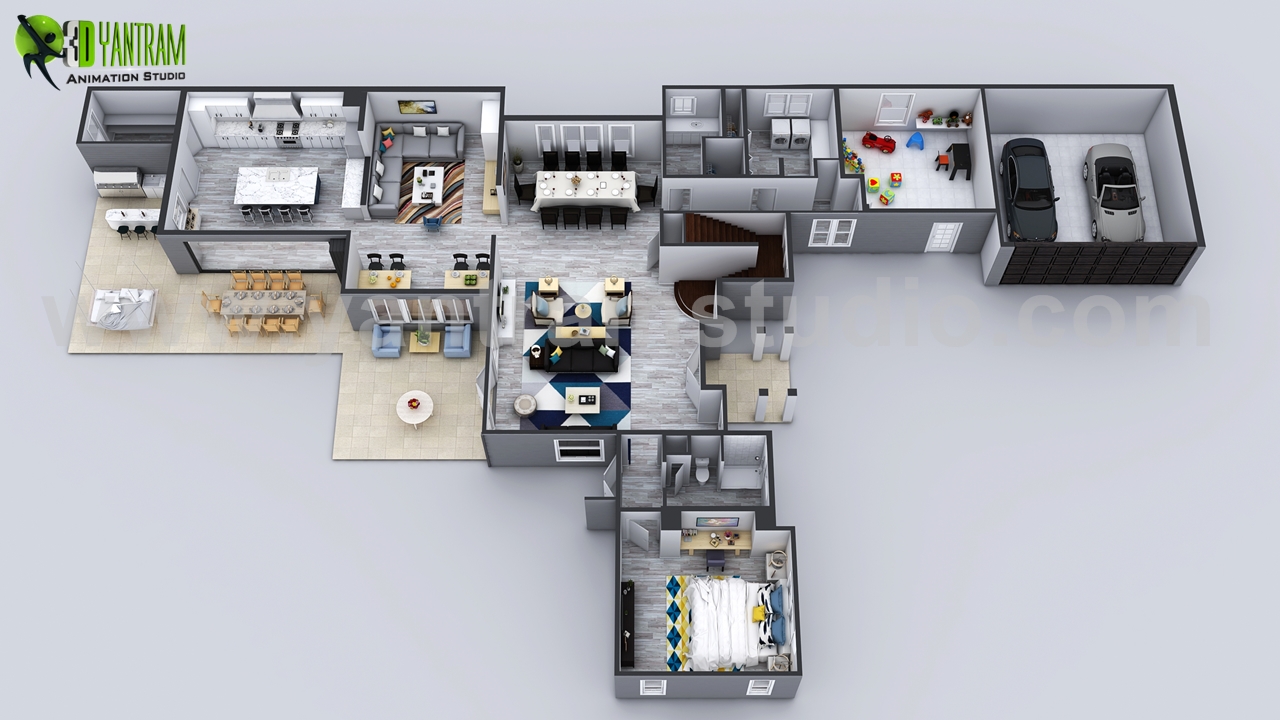  3D  House  Floor  plan  Designs  ideas  by Yantram 3d  virtual 