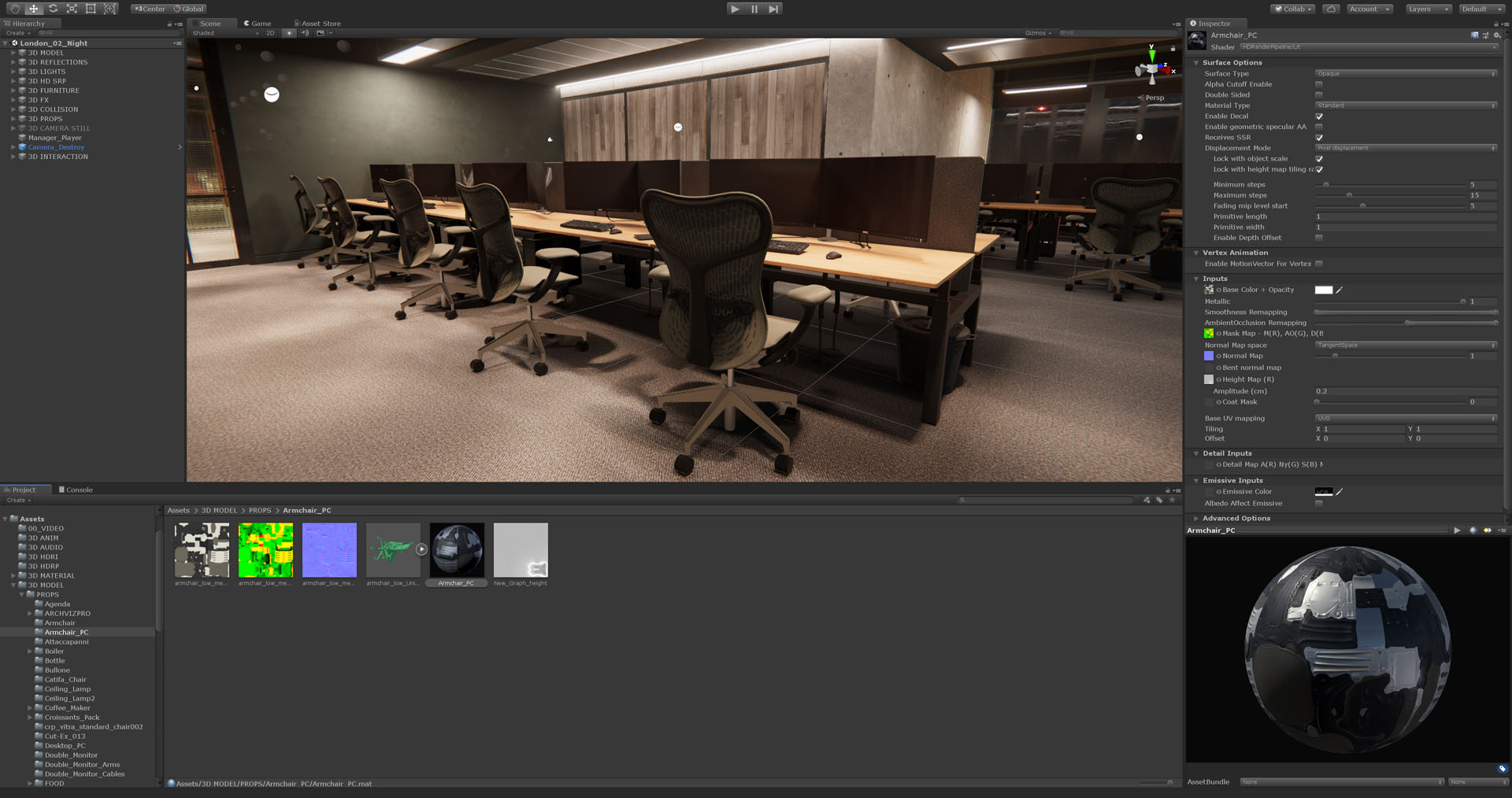 Making_of_VRE_for_ArchViz_with_Unity-Shader Unity armchair