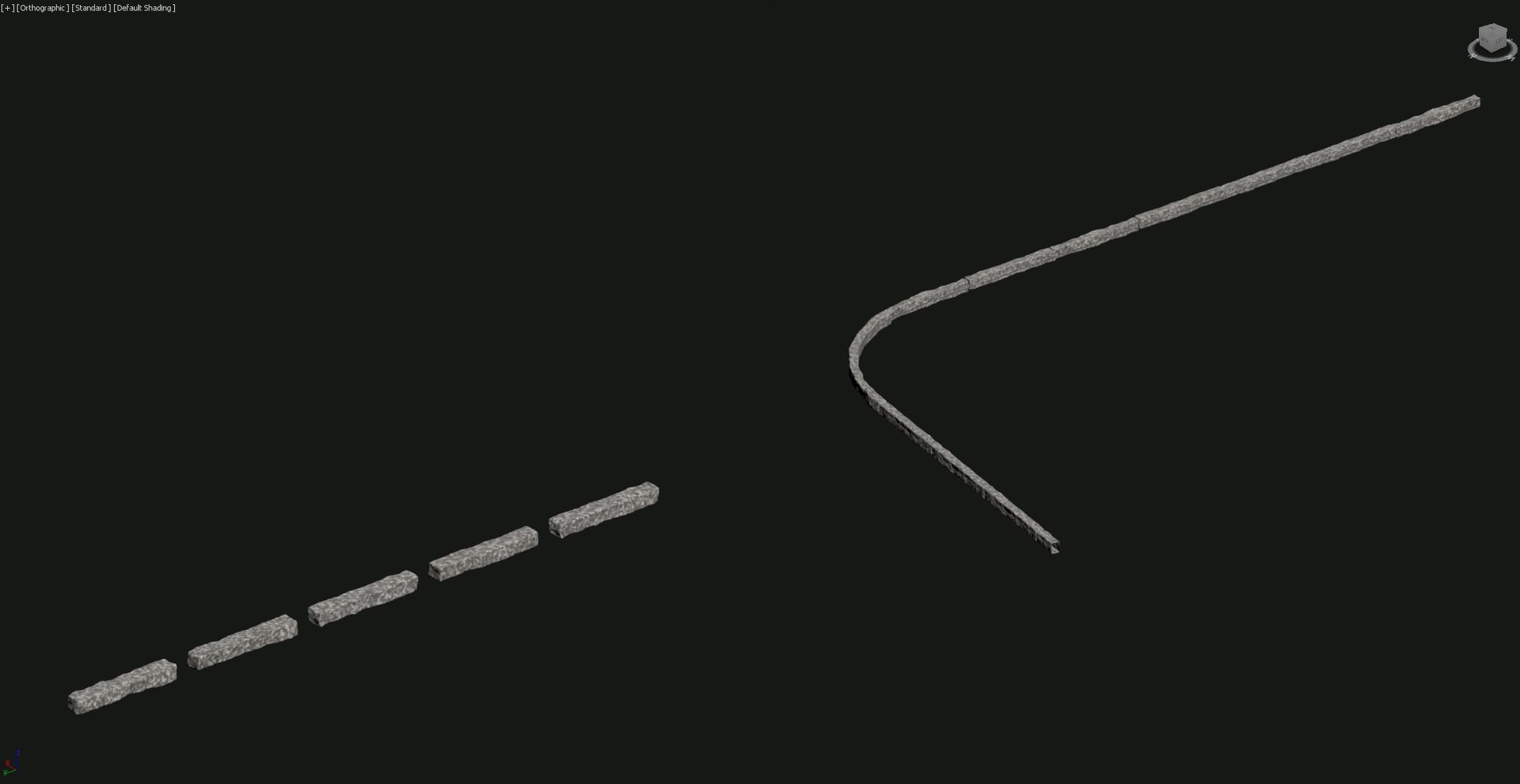 RailClone curb and segments.