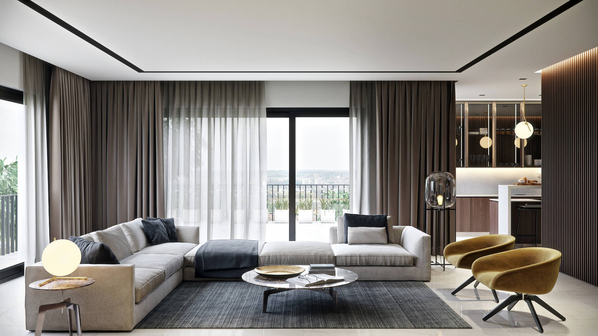 living room apartment rendering