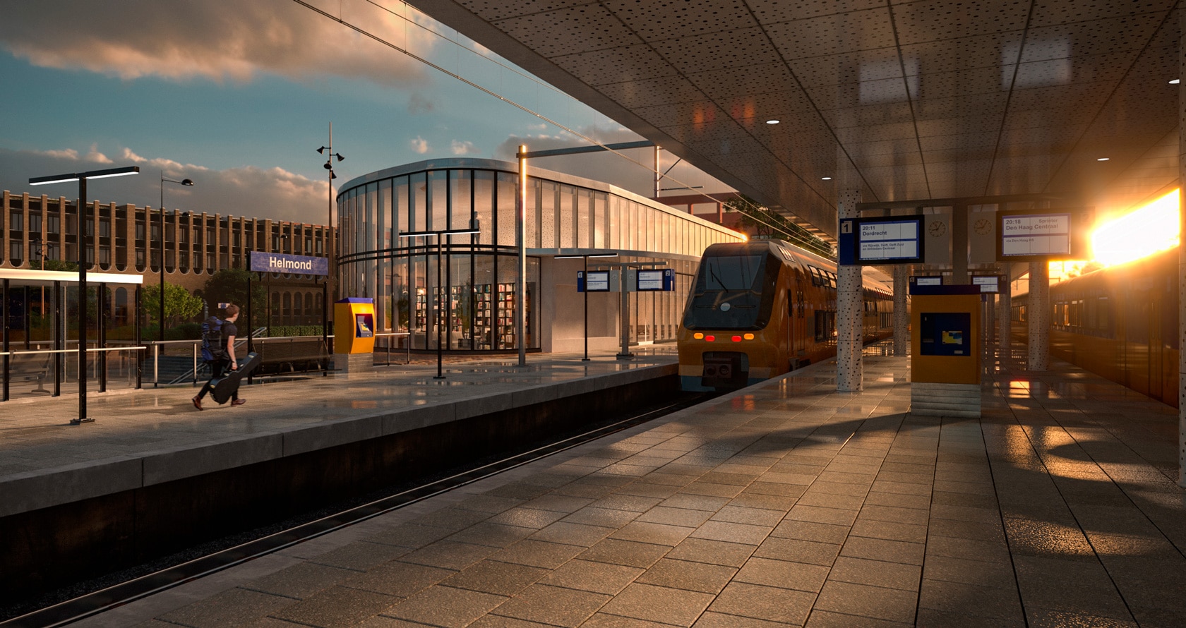 Trein Slapen Voorzieningen Helmond station visualization - Ronen Bekerman - 3D Architectural  Visualization & Rendering Blog