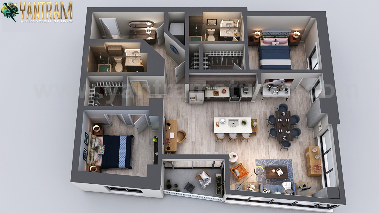 3d floor plan rendering in houston
